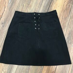 Faux Velour Mini Skirt